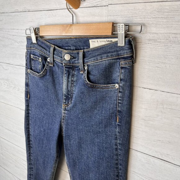 Rag & Bone Jeans Womens Size 26 Ankle Skinny in Clean Commodore Raw Hem & Slit - Picture 8 of 16